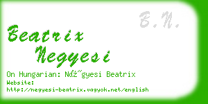 beatrix negyesi business card
